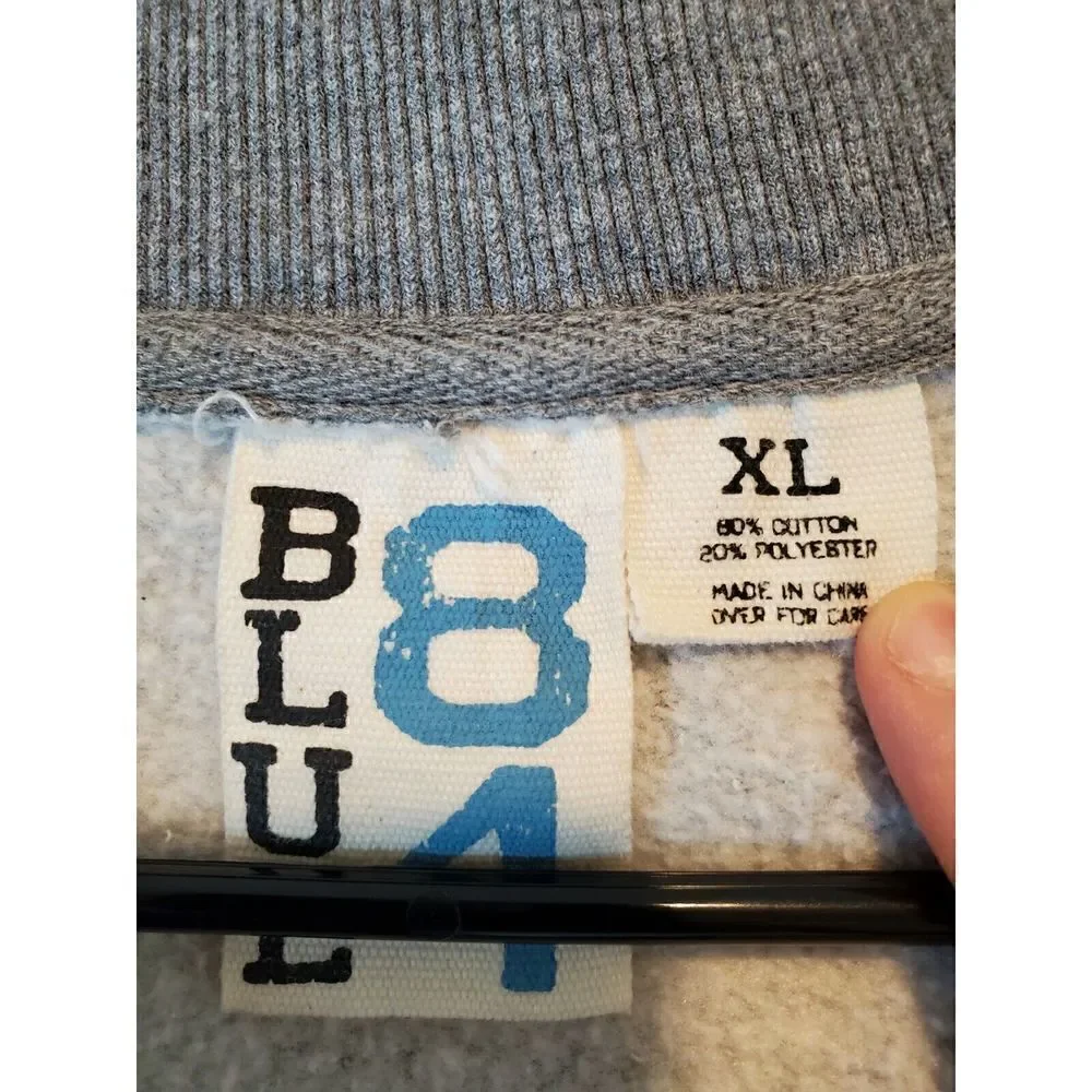 Blue 84 Indiana Hoosiers 1/4 Zip Pullover Sweatshirt Gray Men's XL